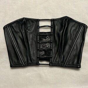 Leather and lace corset